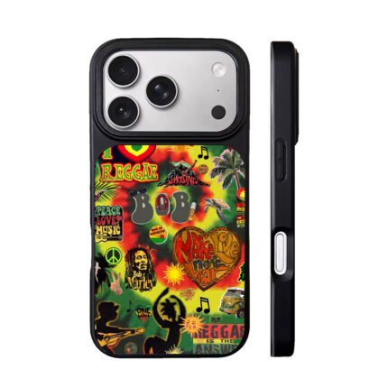 Bob Marley reggae collage with peace love one love Phone Case