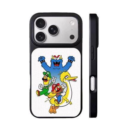 Bert Ernie Mario Big Bird Cookie Monster crossover art Phone Case