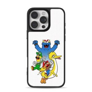 Bert Ernie Mario Big Bird Cookie Monster crossover art Phone Case