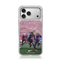 Barcelona footballers playing football match Nike Phone Case