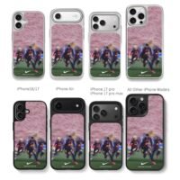 Barcelona footballers playing football match Nike Phone Case