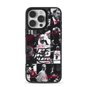 Chicago Bulls 97 98 playoff collage MJ Pippen Phil Phone Case