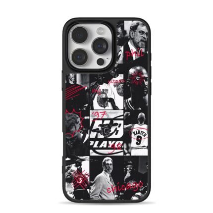 Chicago Bulls 97 98 playoff collage MJ Pippen Phil Phone Case