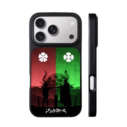 Black Clover Asta Yuno silhouettes red green split Phone Case