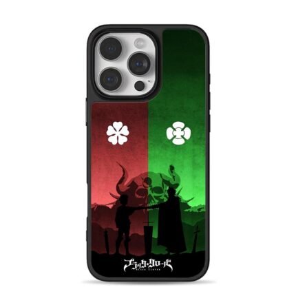 Black Clover Asta Yuno silhouettes red green split Phone Case