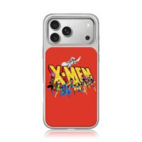 Animated X-Men team with logo on red background Phone Case
