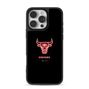 Chicago Bulls red neon logo Chicago text See red slogan Phone Case
