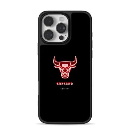 Chicago Bulls red neon logo Chicago text See red slogan Phone Case
