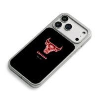 Chicago Bulls red neon logo Chicago text See red slogan Phone Case