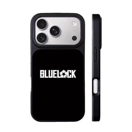 Blue Lock anime logo with soccer goal as the letter O Phone Case