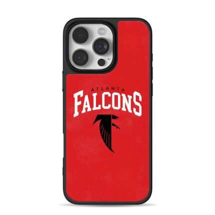 Atlanta Falcons text and falcon logo red backdrop Phone Case