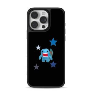 Blue Domo Kun plush with multicolored stars Phone Case