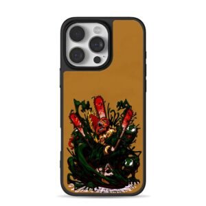 Chainsaw Man vs Venom monsters on tan background Phone Case