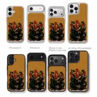 Chainsaw Man vs Venom monsters on tan background Phone Case