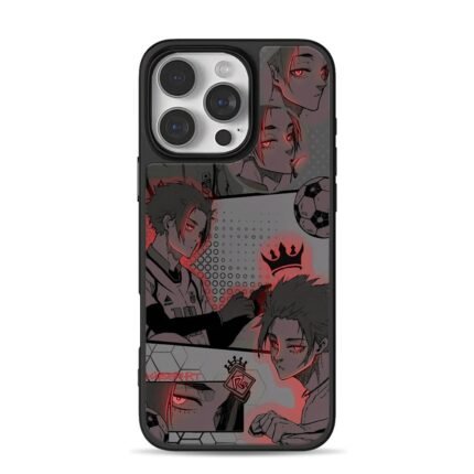 Blue Lock soccer boy red glow collage football Phone Case