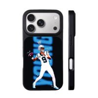 Carolina Panthers number 9 NFL QB throwing football with crown graphic Phone Case