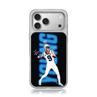 Carolina Panthers number 9 NFL QB throwing football with crown graphic Phone Case