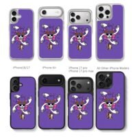 Chibi Nico Robin and One Piece Robin logo on purple background Phone Case