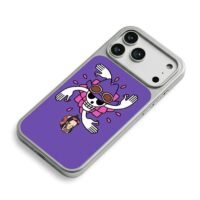 Chibi Nico Robin and One Piece Robin logo on purple background Phone Case