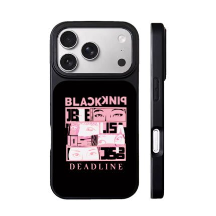 Blackpink kpop pink mirrored text comic eye collage Phone Case