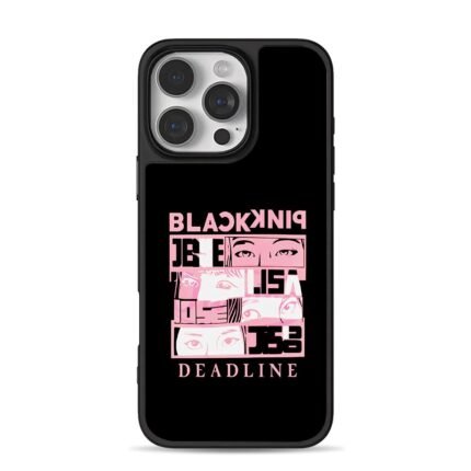 Blackpink kpop pink mirrored text comic eye collage Phone Case