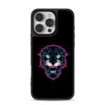 Aggressive neon blue pink panther head tattoo style graphic Phone Case