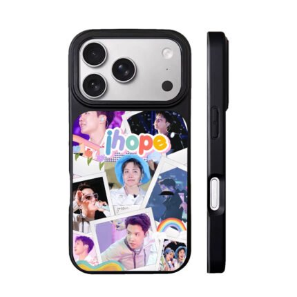 BTS Jhope concert photo collage with colorful text Phone Case