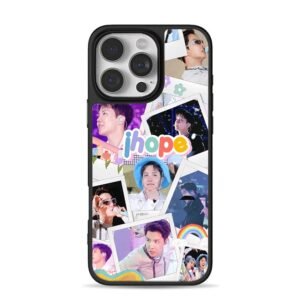 BTS Jhope concert photo collage with colorful text Phone Case