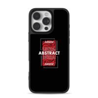 Abstract red swirl warning stripe text framed graphic Phone Case