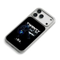 Black panther grips Earth with Twenty Studios logo Phone Case