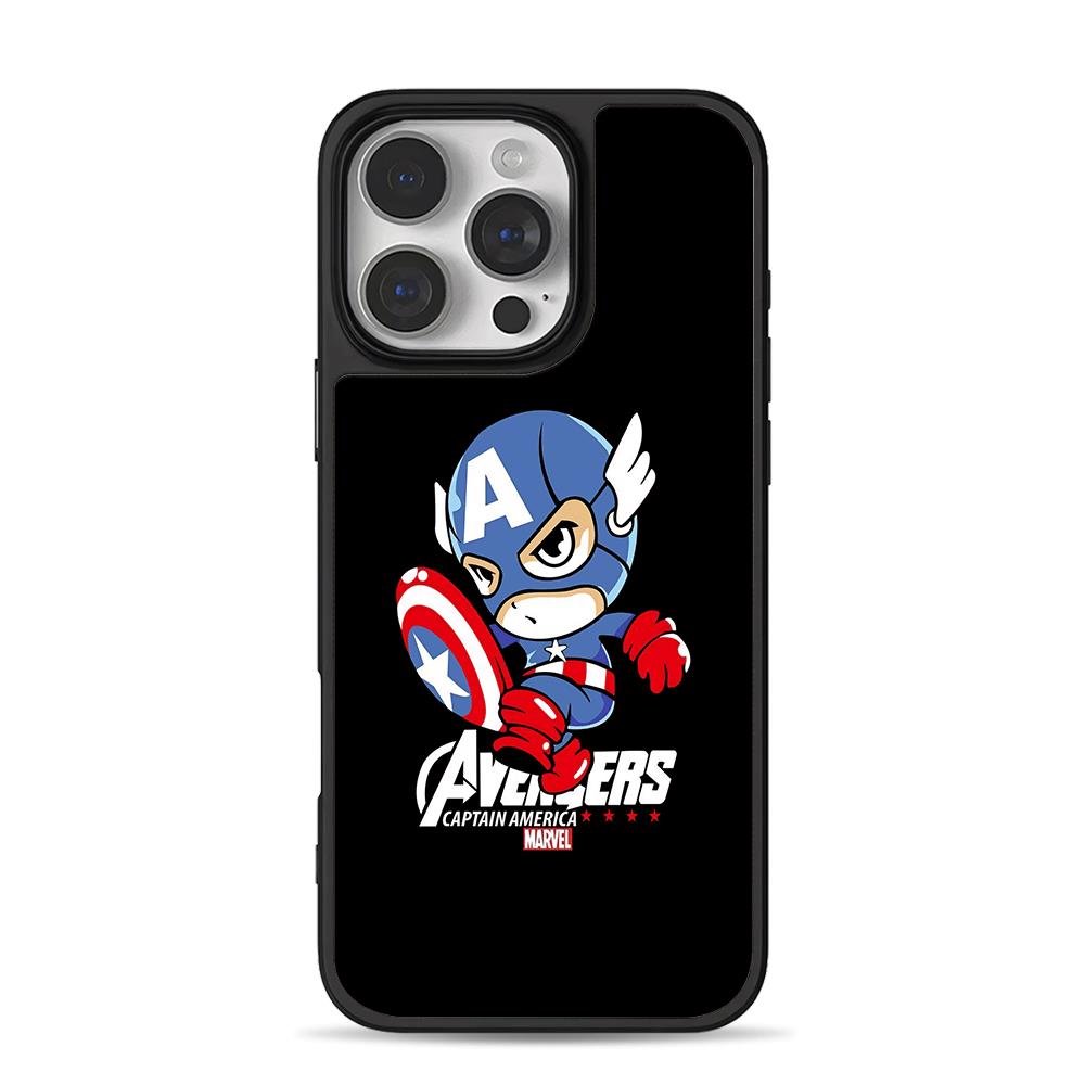 Chibi Captain America with Avengers Marvel logos Phone Case Chibi Captain America with Avengers Marvel logos Phone Case