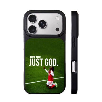Arsenal player kneeling with not me just god text Phone Case