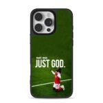 Arsenal player kneeling with not me just god text Phone Case