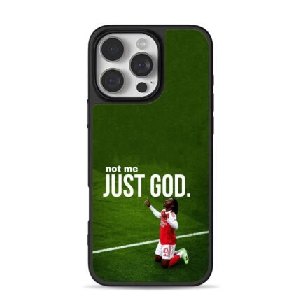 Arsenal player kneeling with not me just god text Phone Case