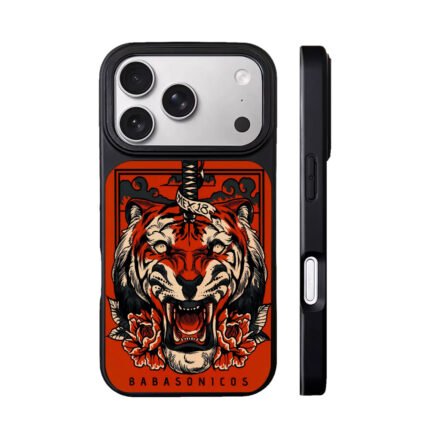 Angry tiger katana roses Babasonicos red tattoo art Phone Case