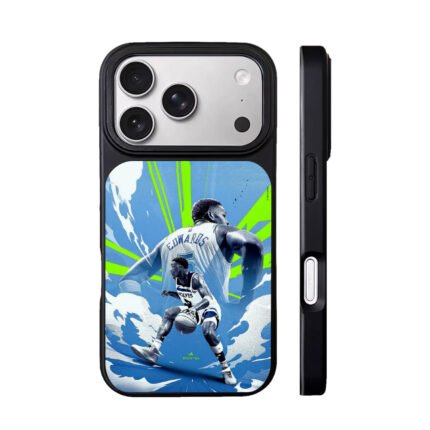 Anthony Edwards Timberwolves basketball dribble art Phone Case