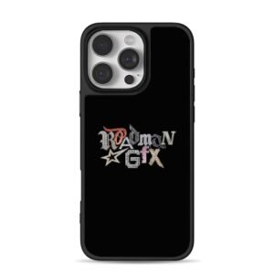 Bling gothic Rodman Gfx text with star on black background Phone Case