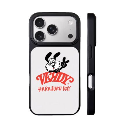 Cartoon Verdy rabbit making peace sign with Harajuku day text Phone Case