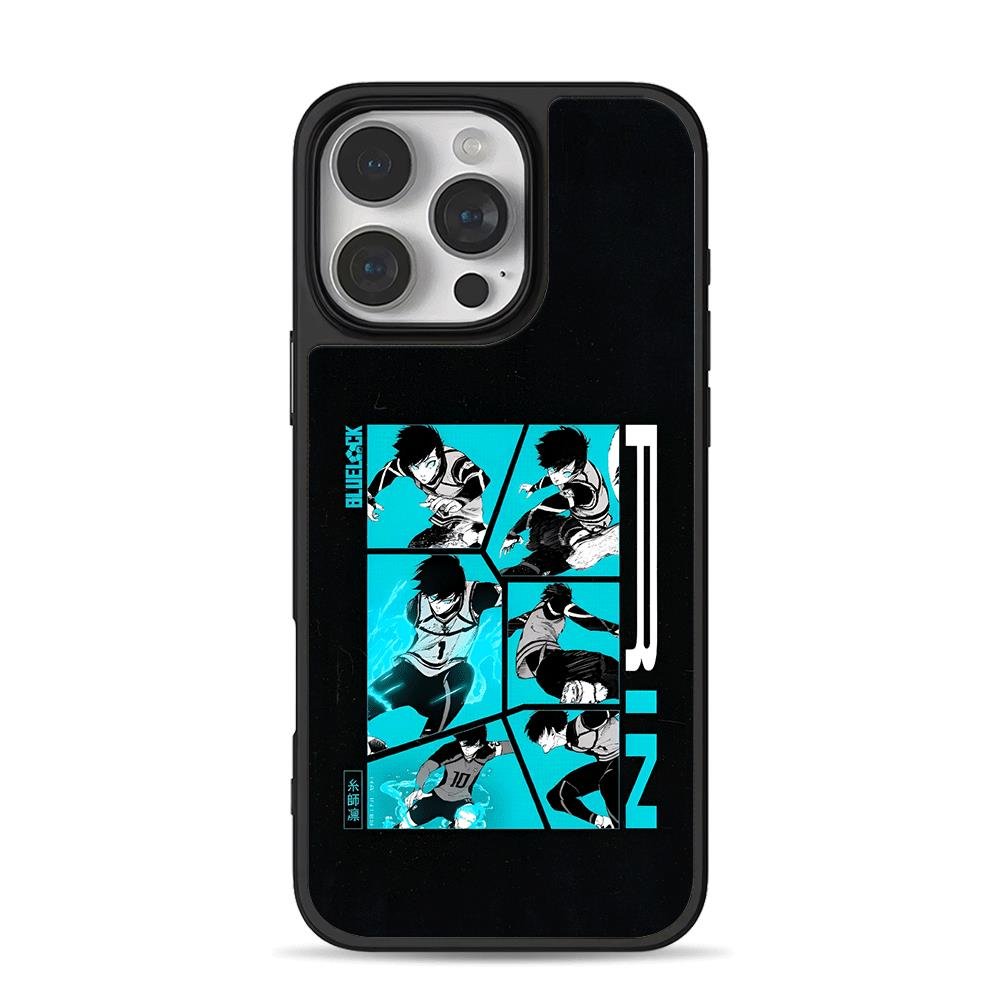 Blue Lock anime soccer boy Rin manga collage Phone Case Blue Lock anime soccer boy Rin manga collage Phone Case