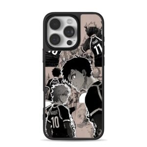 Blue Lock Isagi Kaiser soccer manga collage Phone Case