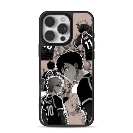 Blue Lock Isagi Kaiser soccer manga collage Phone Case