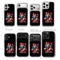 Chainsaw Man anime main cast group art with red splatters Phone Case