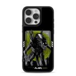 Alien Xenomorph green moon background ALIEN Japanese text Phone Case