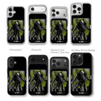 Alien Xenomorph green moon background ALIEN Japanese text Phone Case