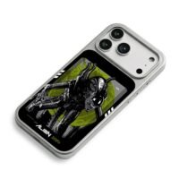 Alien Xenomorph green moon background ALIEN Japanese text Phone Case
