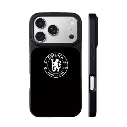 Chelsea Football Club white circular lion logo Phone Case