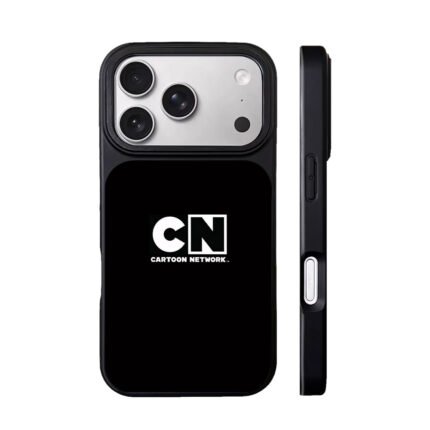 Cartoon Network CN official logo on solid black background Phone Case