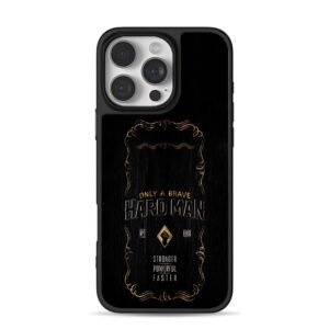 Brave hard man gold frame fist motivational print Phone Case