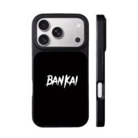 BANKAI white brush text on black Bleach design Phone Case
