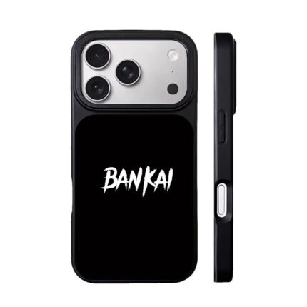 BANKAI white brush text on black Bleach design Phone Case